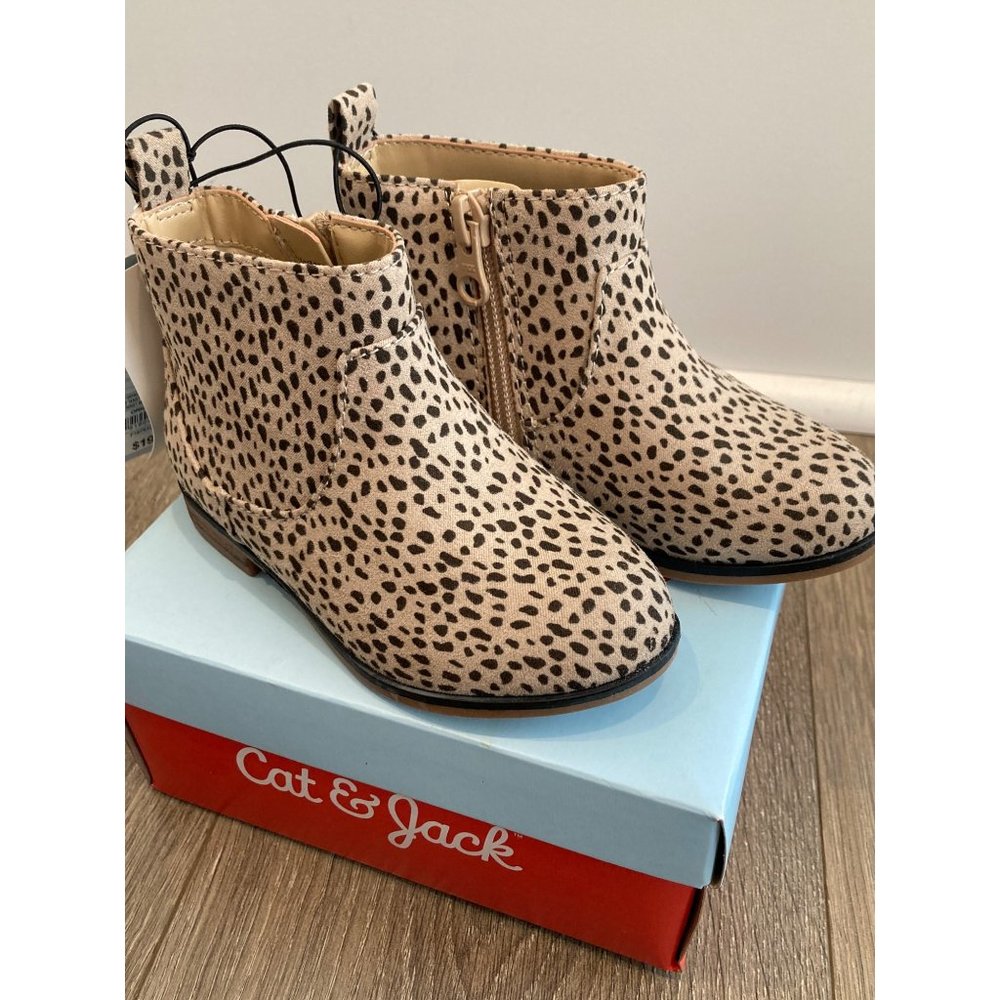 NWT Cat & Jack toddler girl size 7C leopard Onyx booties